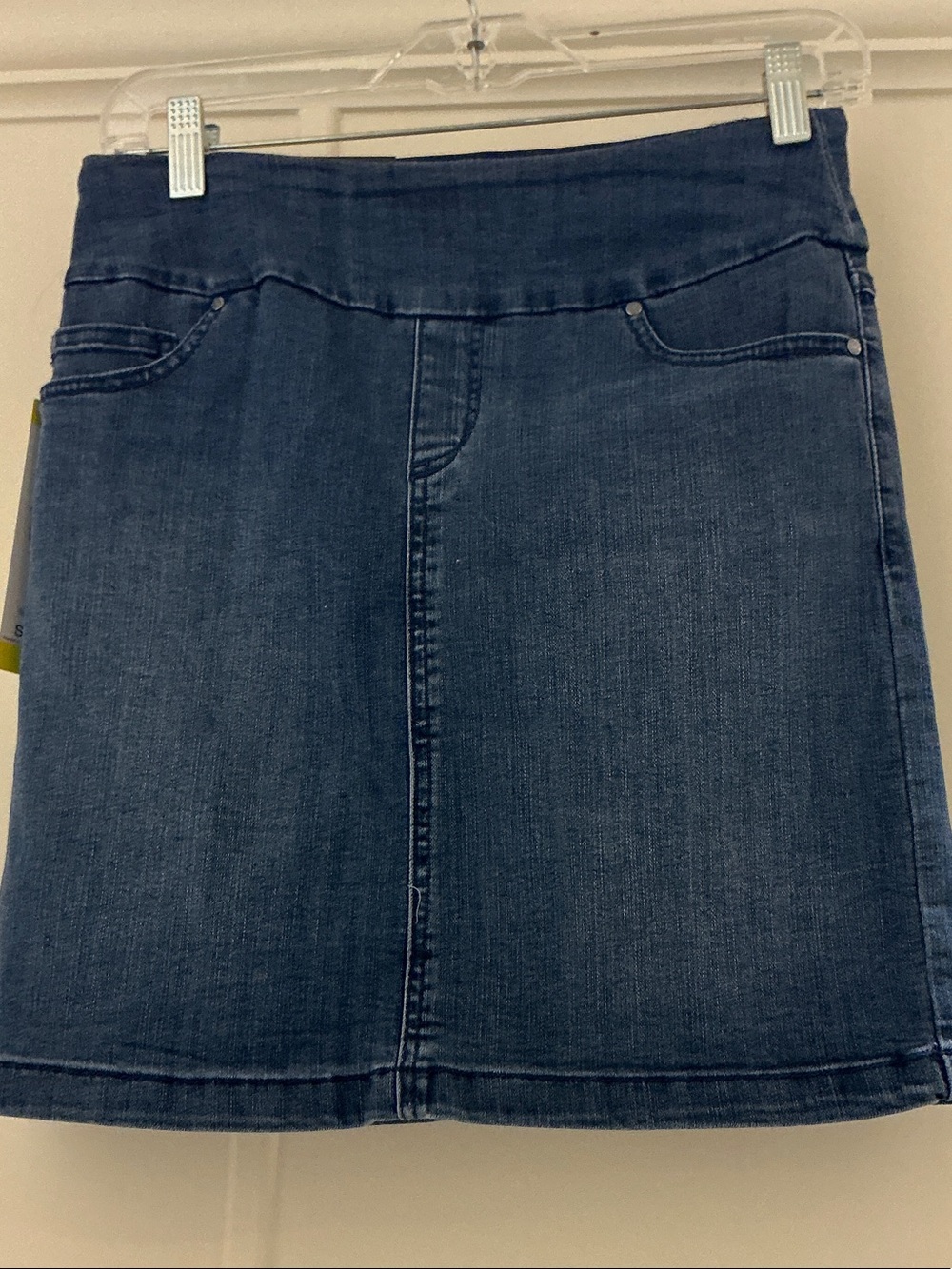 Dark Blue Denim Mini Skirt - Classic Straight Fit